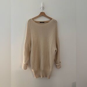 Caara wool blend sweater dress in cream